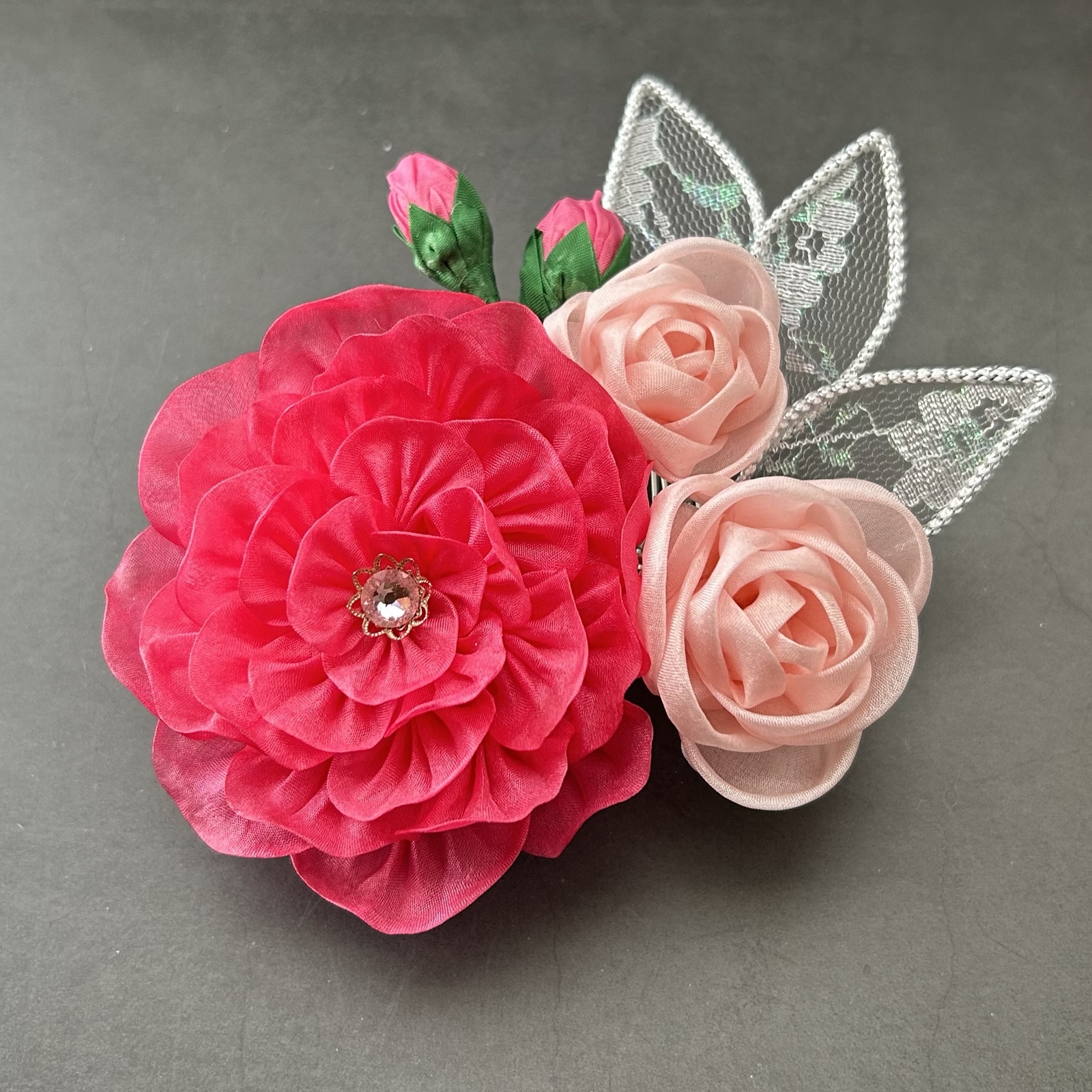 つまみ細工 紫陽花のクリップ - つまみ細工のnijiiroya | minne