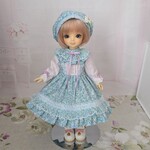 【再販】水色小花のフリルワンピースセット✣幼sdｻｲｽﾞ