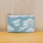 ミニフラットポーチ　14cmファスナー  空　スカイ　sky clouds 雲