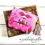 ✾ミニ財布✾コインケース タッセル付き♡オルテガ柄pink