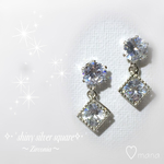 ✧‧˚shiny silver square♡*°ジルコニア♡*