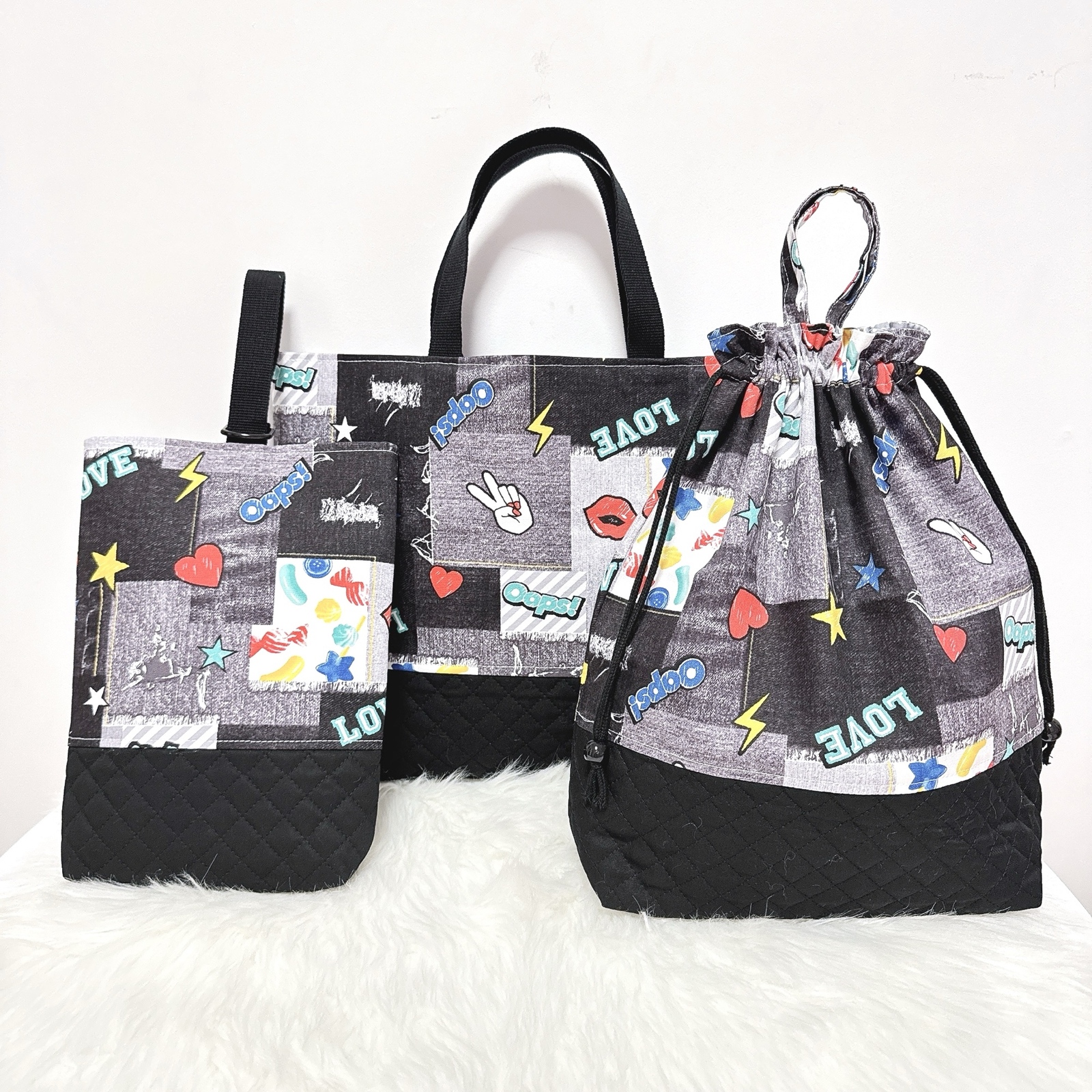 セール☆即発送】レッスンバッグ 上履き入れ 体操着袋 セット