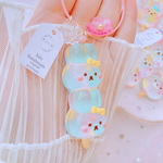 あにまる団子　ハンドメイドレジン　キーホルダー　ドリンク　お団子　ゆめかわ