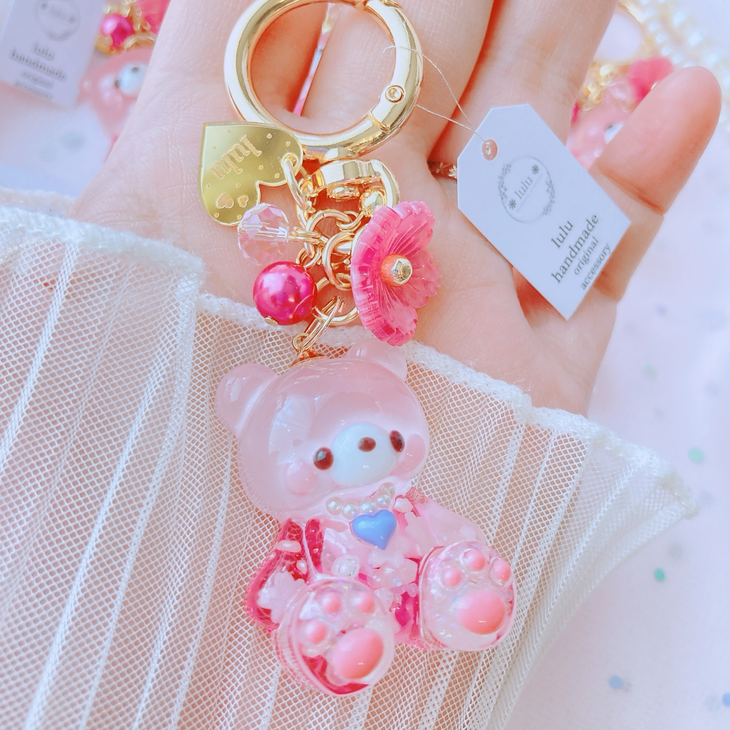 専用ページ レジンキーホルダー 春の桜くまちゃんキーホルダー