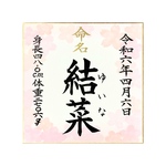 命名書　柄付き色紙　命名紙　手書き　筆耕　プレゼント　オーダーメイド　