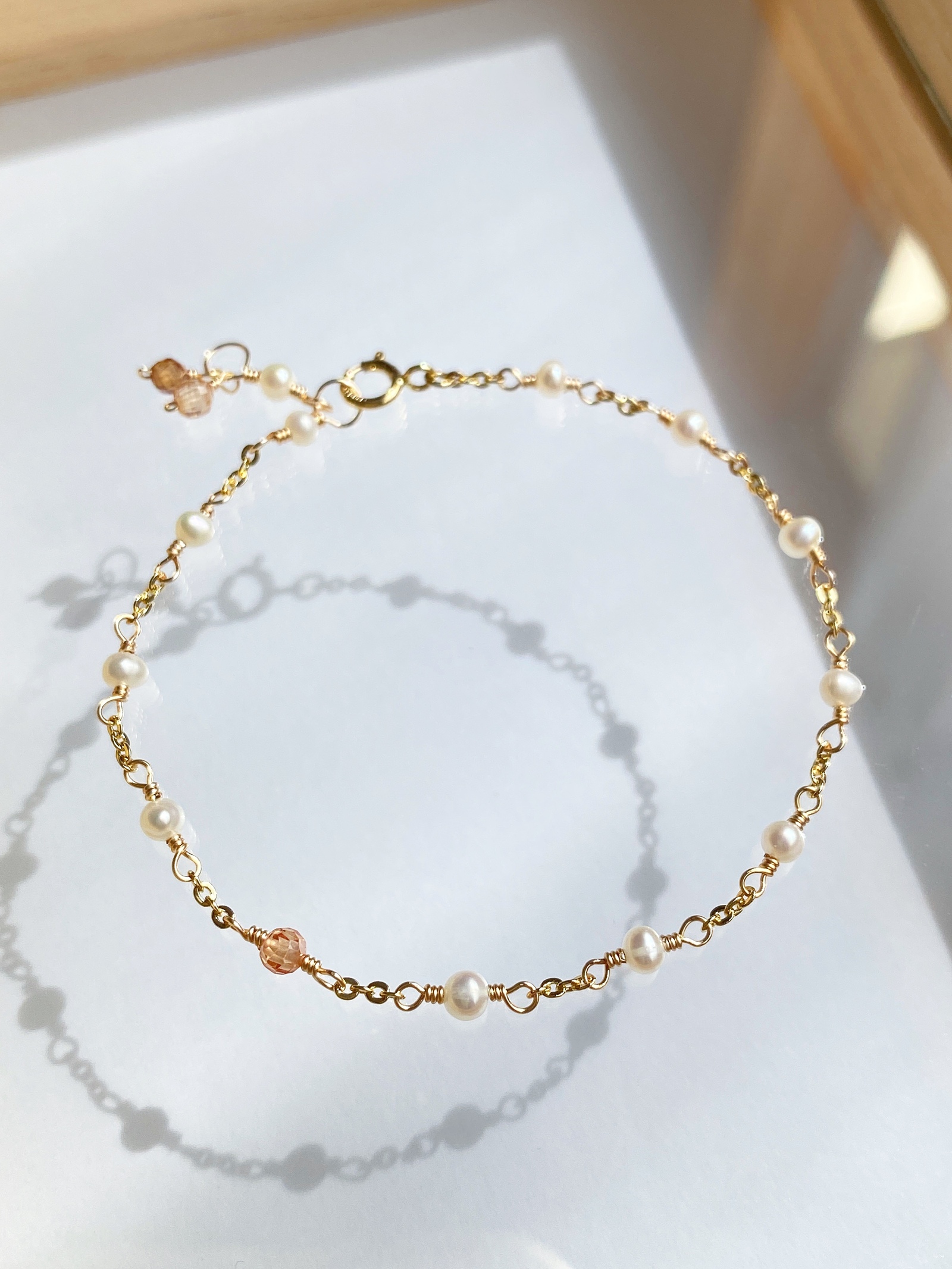 14kgf « Petite Pearl » 淡水真珠のブレスレット ベビーパール 