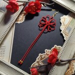 八重菊結びの片耳ピアス（色オーダー可）【チャイナ】【中華風】【アジアン】【推し活】【推し色】【卒業式】【着物】【袴】【成人式】【浴衣】【和風】