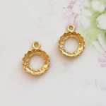 【1個】JBB社　真鍮　ゴールドカラー　クラウンセッティング　1ループ　空枠　台座（8ｍｍ/ラウンド）/PB2618