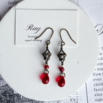 再再…販 《アンティーク/ランタン/レッド》ピアス　イヤリング　アンティーク　赤　レッド　シャム　紅　ランタン　