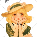 A-657 女の子 ステッカー sticker 素材 コラージュ collage シール achashop