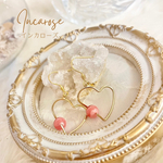 【open記念価格】💫人生をバラ色に導く華やかな石💫インカローズハートピアス・イヤリング