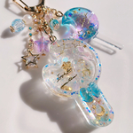 シャカシャカキーホルダー　ゆめかわロリポップシェイカー　三日月