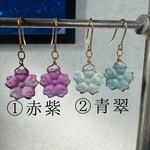 夜の魔術部 青薔薇とクラウンキー　ピアス　イヤリング