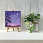 プチキャンバス絵画シリーズ♡アクリル画《原画》  ✴︎  Misty night  ✴︎