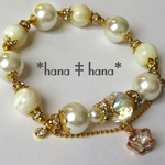 【再販】‡**マザーオブパール**‡グラスパール‡**天然石ブレスレット2275