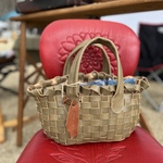 【SALE】10%OFF 本革　カゴバック　（あずま袋付き）　たっぷり入る　エコバッグ　