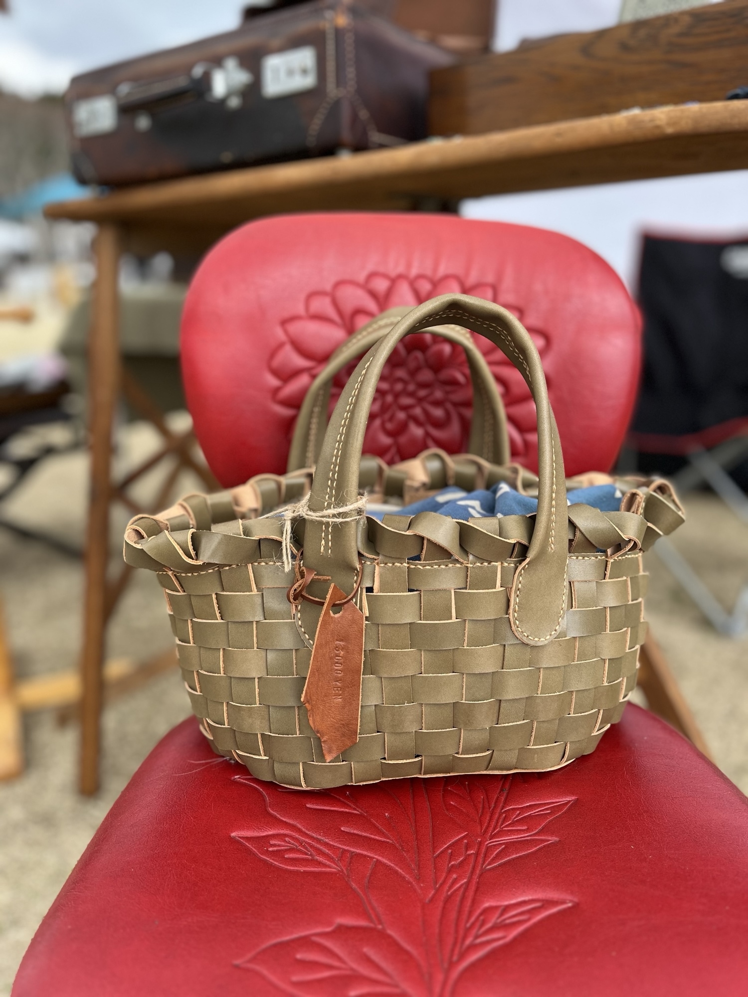 本日限り！JUST CAMPAGNE レース編みトートバッグ JUST CAMPAGNE レース編みトートバッグ