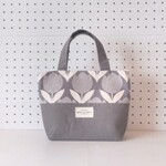 トートバック  ミニトート  小さめ  A5  買い物  チューリップ    可愛い  グレー  プレゼント  