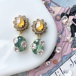 rétro daisy “pollen × cobalt green” pierce / earring