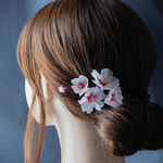 180日納期【桜髪飾り】*桜かんざし1本（4輪）*【樹脂粘土】