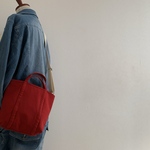 帆布　2wayショルダートート 「pote」 (S) 赤