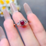 〖ruby〗天然ルビー 紅玉 シンプル 可愛い ヘイロー 取り巻き パヴェ サイドメレ 指輪 リング シルバー925 天然石