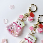 くまさん　桜プリンシェイカーキーホルダー
