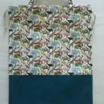 「10様オーダー品」体操着袋*リバティ*帆布*Queue for the Zoo*グリーン*３５×3０cm