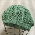 新色✨春夏🍀コバルトグリーンのウオッシャブルコットン🌿で編んだ透かし模様のゆったり♪サマーキャップ/再販