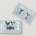うちの子名刺♡私ども〜2頭用くすみカラー《両面印刷100枚》 選べるカラーღシンプルで見やすいღ可愛いღペット名刺ღ愛犬グッズღ愛犬名刺ღ犬名刺ღ送料無料ღセミオーダーღお急ぎ対応可ღ
