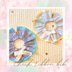 再販！Check ribbon bib  ブルー✖️イエロー🩵💛