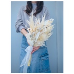 ドライフラワー　ウェディングブーケ　和装ブーケ　ホワイト～ベージュ　白