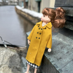 L2501リカちゃん ブライス　イエロー　ビックシルエット　コクーン　スプリングコート