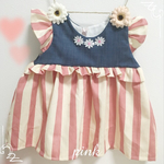SALE♪¥2500→¥2000デニム×ストライプチュニックop baby〜kids