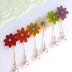 《大》秋冬カラーフェルトのお花とパール✳︎選べるカラー✳︎（ピアス）