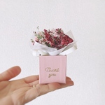 【母の日限定】Thank youメッセージ ミニチュアBoxドライブーケ【カーネーション入り】Pink BOX