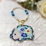 ハリネズミの刺繍バックチャーム