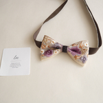 【 violet 】タイベルト付蝶ネクタイ　結婚式　新郎　インド刺繍リボン 紫　パープル