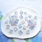 オリジナル ★紫陽花　ライラック　クローバー　フラワー　お花のアセテートパーツ　シェルパープル、ピンク、ミントブルーグラデーション