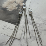 ジルコニア付ロングチャーム　シルバー*4pcs(no.50402)