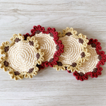 【送料無料】お花のコースター〈4枚セット〉