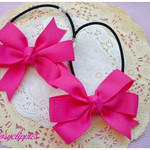 送料込みシンプルなリボンのヘアゴム、Pinwheel bow