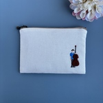 コントラバス｢楽器びと｣刺繍ポーチ