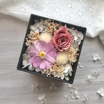 【ささやかな贈り物にꕤ】ミニフラワーボックス ピンク ⚘ プリザーブド フラワーギフト ホワイト プレゼント 誕生日 記念日 入学 卒業 退職 引っ越し 開店 母の日 自分用 インテリア 