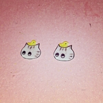 猫と小鳥ピアス イヤリング