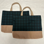 chika-4848様専用オーダー品　グリーンチェックトートバッグ2点