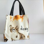 犬柄の紙袋風トートバッグ☆スクエアトートバック