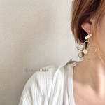 H171.主役級❤︎大ぶり フラワー ピアス イヤリング パール ゆれる お花 キラキラ 金属アレルギー対応 花嫁 ウエディング ブライダル 結婚式 お呼ばれ デート 女子会 特別 gold