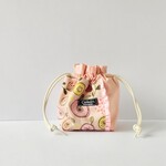丸いお花柄の巾着バッグ☆バッグインバッグ