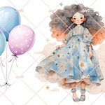 オリジナルステッカー　スイートドリームガール　Sweet Dream  girl  コラージュ素材　　7枚7人